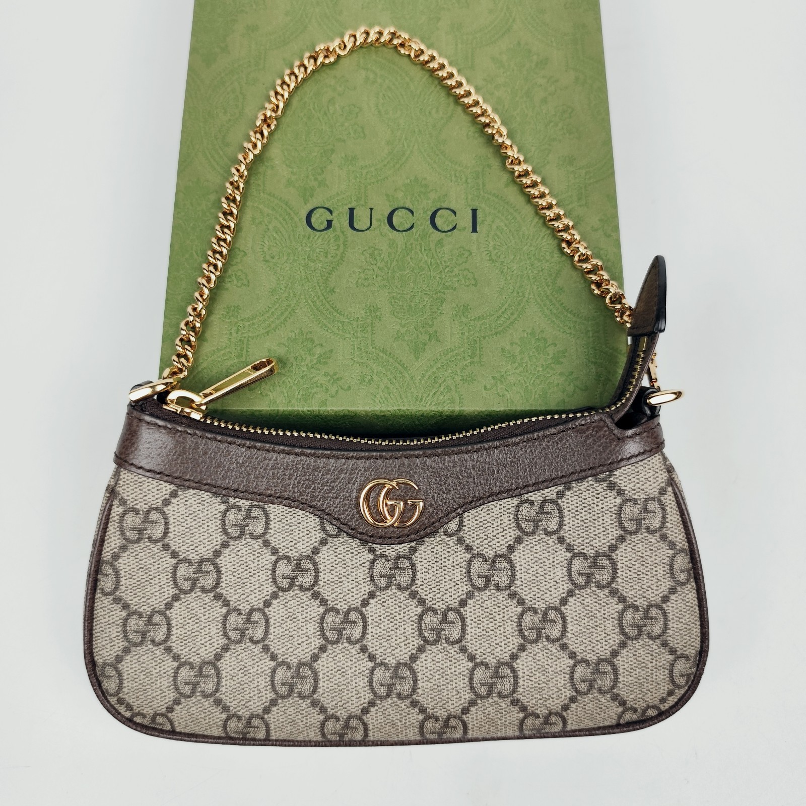 Gucci Ophidia Mini Women’s Leather Shoulder Bag Beige & Ebony GG Supreme Canvas