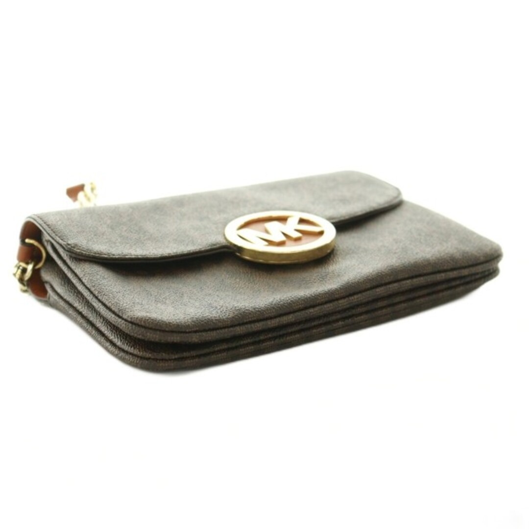 Michael Kors Shoulder Bag Total Pattern Logo Brown Gold Color BB Used 295da445d1