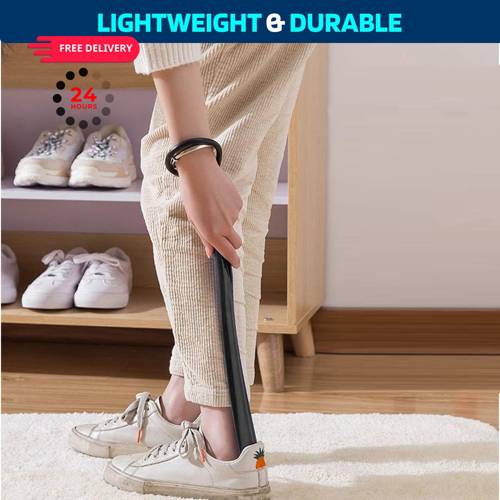 Nextnoid Shoe Horn Long Handle for Seniors – 16.5 Inches, 16.5″ Black (Pack2)