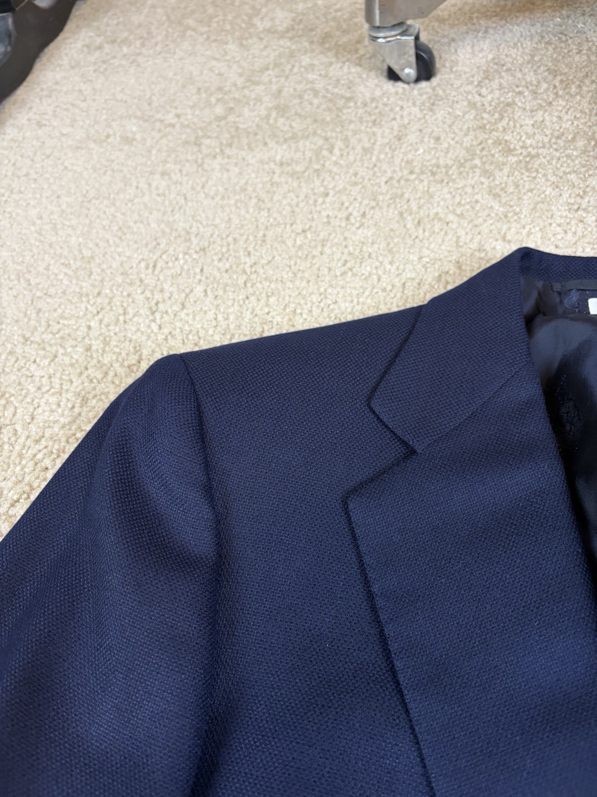 BRIONI 100% WOOL NOMENTANO NAVY BLUE DOUBLE VENT HOPSACK BLAZER SIZE 40R