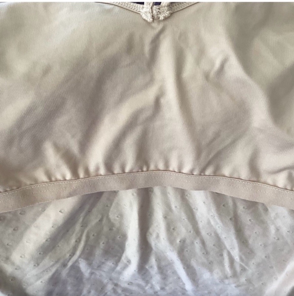 Boston Proper Beige Rhinestone Ruched V-Neck Stretch Cami Women’s L
