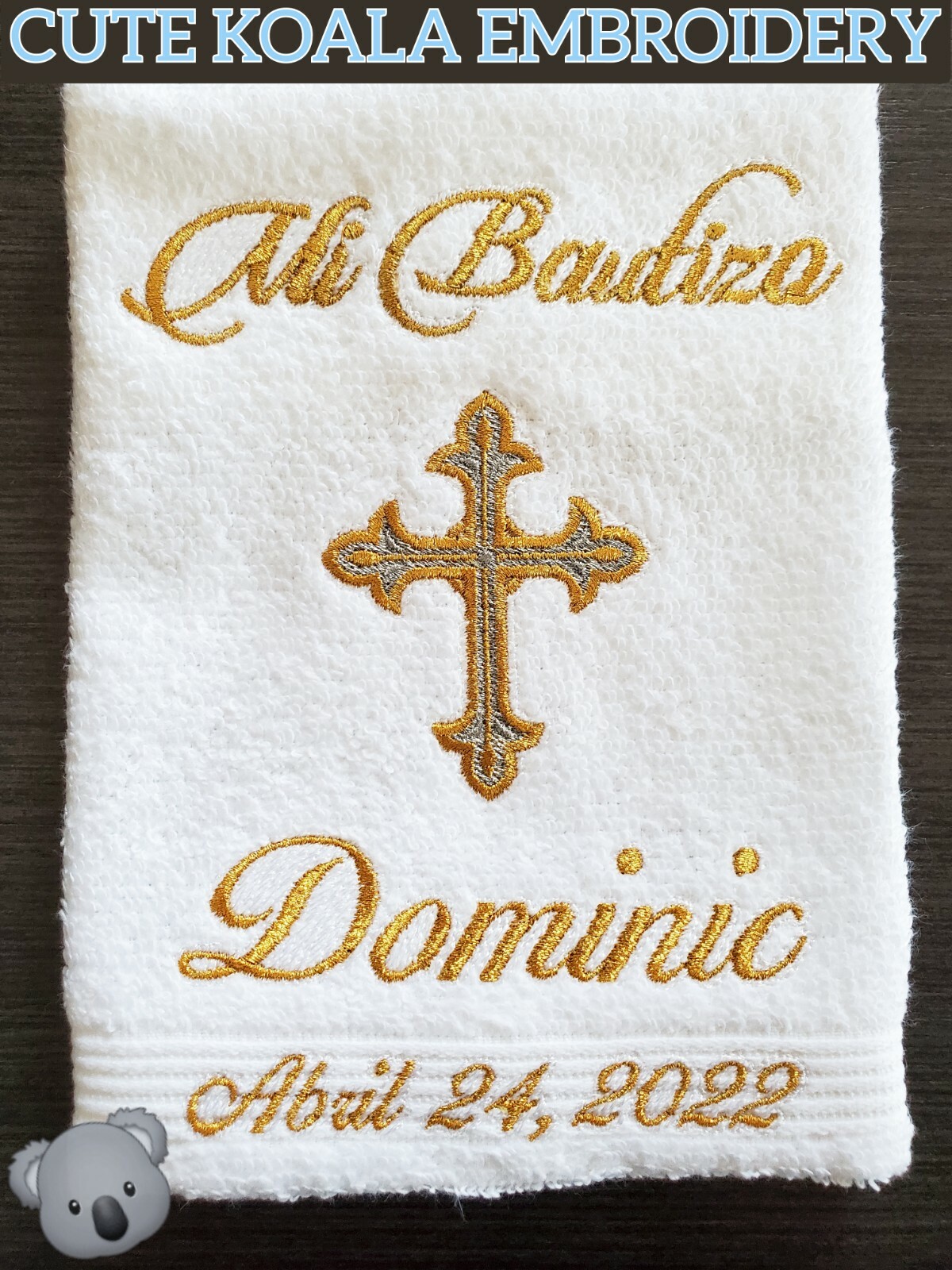 Personalized Christening Baptism Wash Cloth / Towel – Mi Bautizo