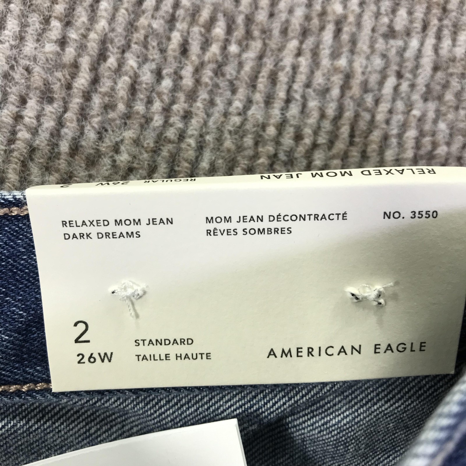 American Eagle Mom Jeans Womens 2 26W Distressed High Rise Relaxed Denim Pants