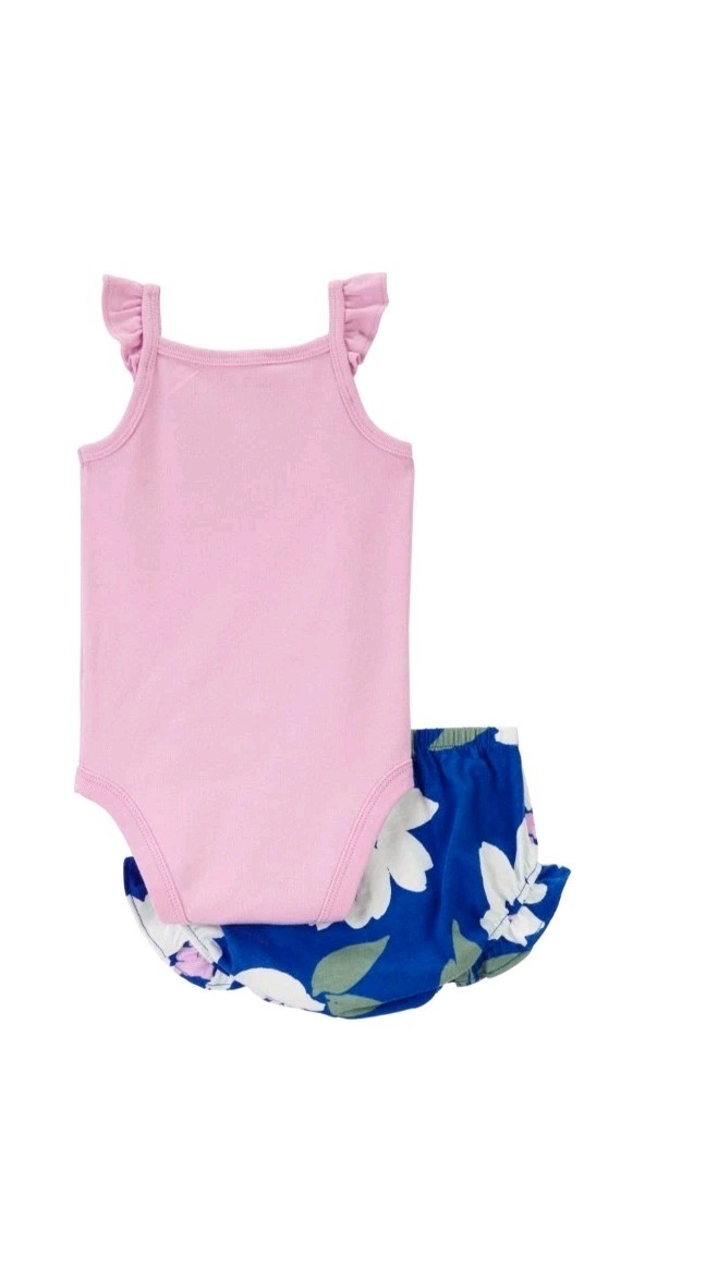Carters Baby Girl Size 9 Months 3 Piece Floral Dress Bottoms & One-piece NEW