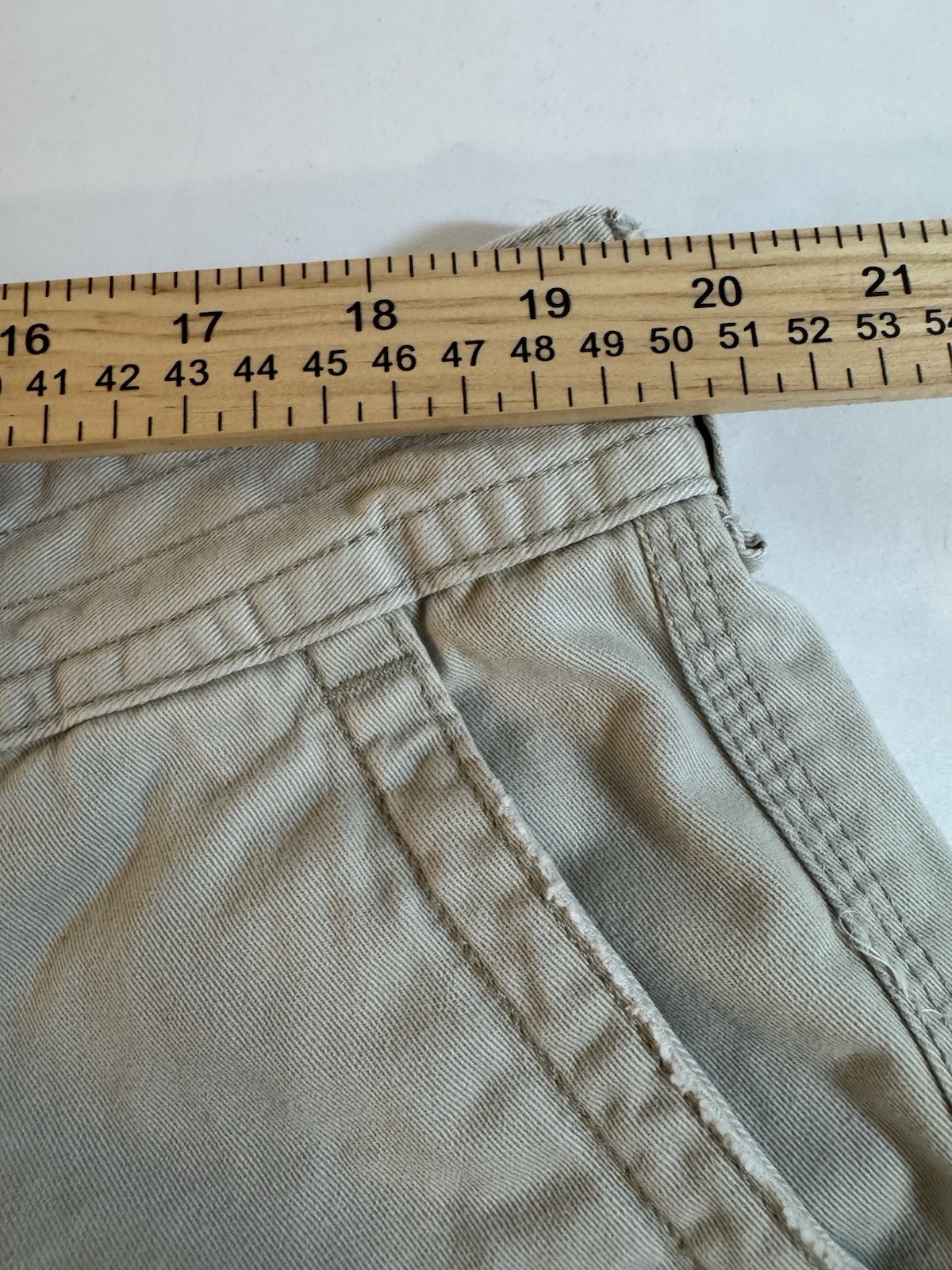 #1579 Polo Ralph Lauren Beige Chino Cargo Shorts Men’s RN41381 Cotton Flat Front