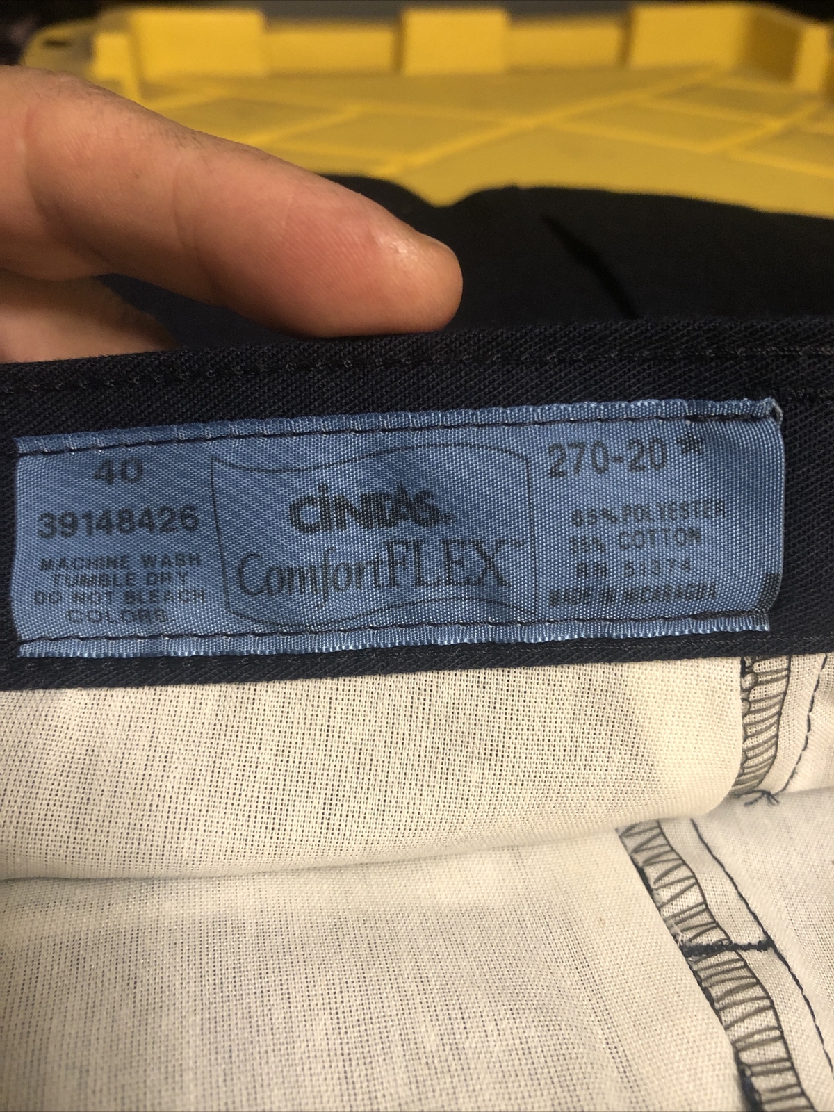 Lot 2 Cintas Comfort Flex Navy Blue Cargo Work Pants 40×32 #270-20 Relaxed Fit
