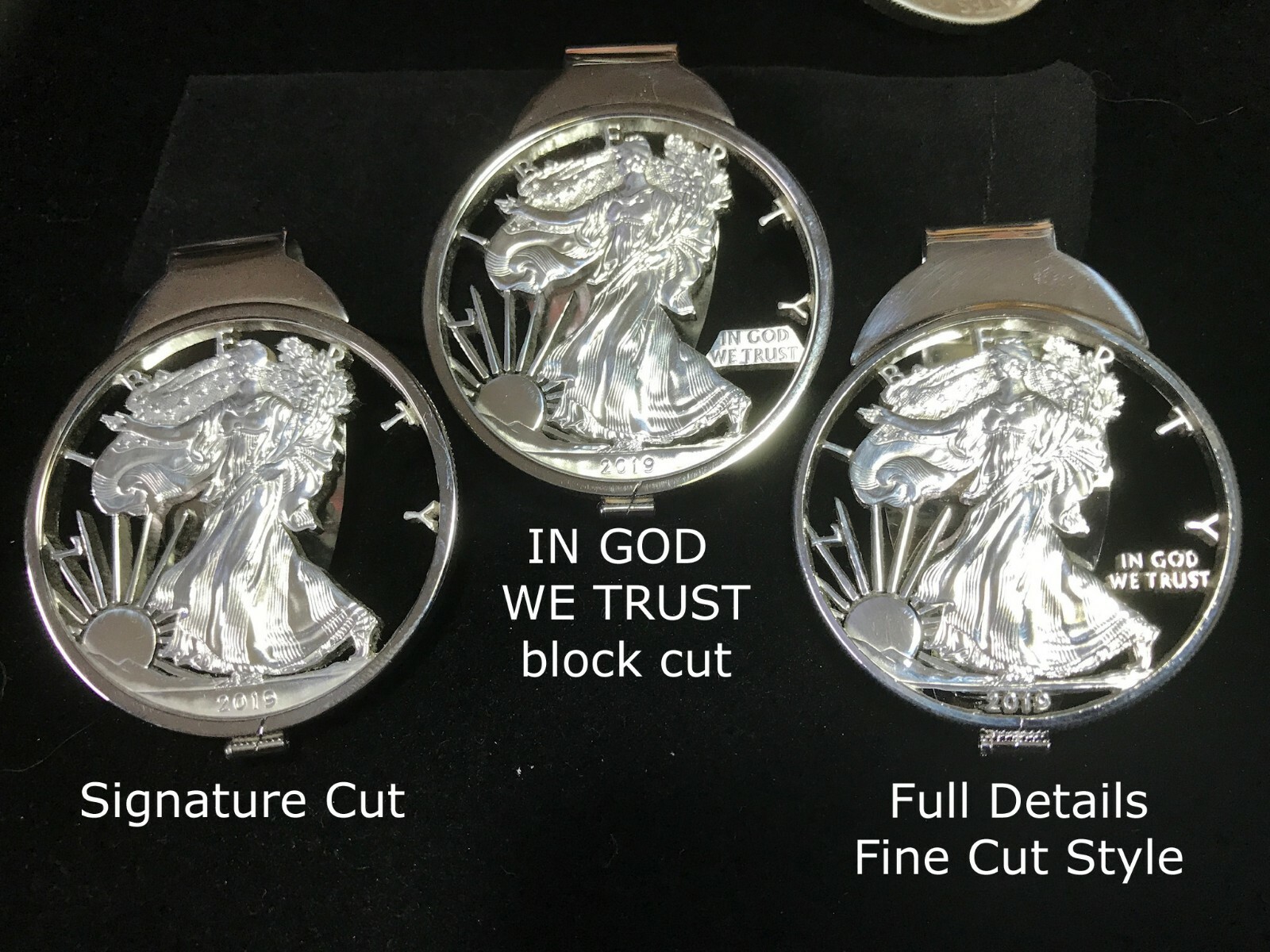 2022 2023 2024 Silver Dollar Money Clip 1oz US American Eagle Cut Coin Jewelry
