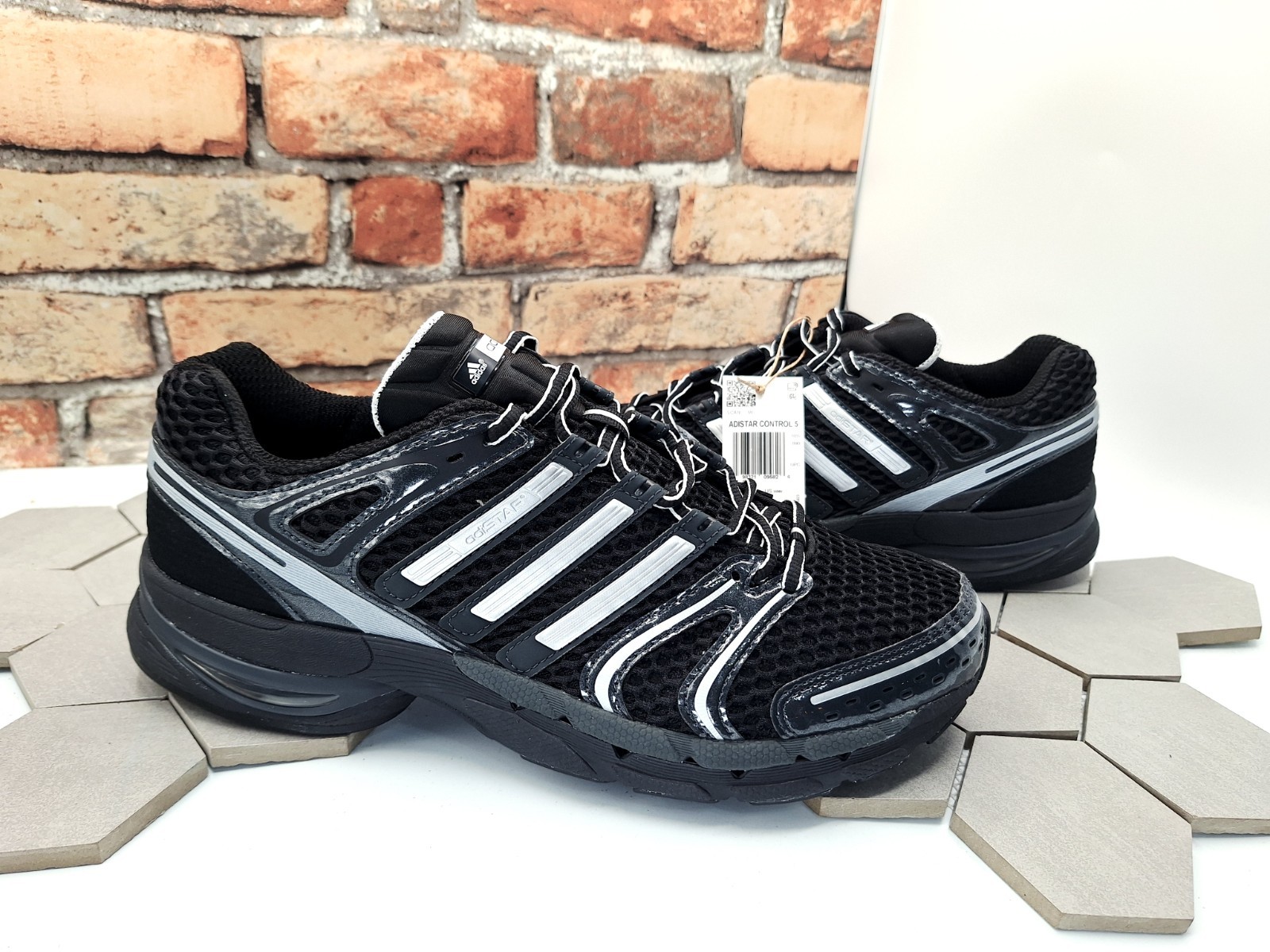 Adidas AdiStar Control 5 Black Silver Metallic Retro Running Shoes Men Sz 11 NWB