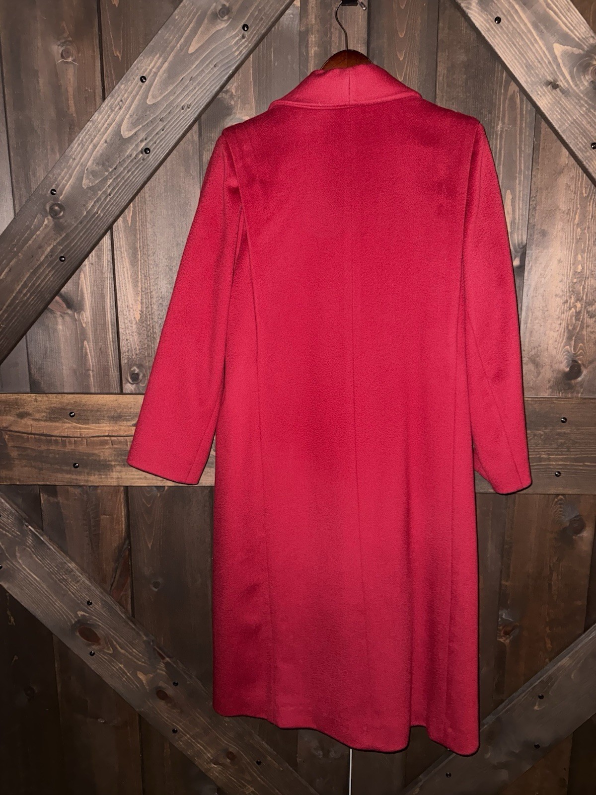 Vintage Karen Petites Red Wool Coat Made In USA Measurements In Pictures
