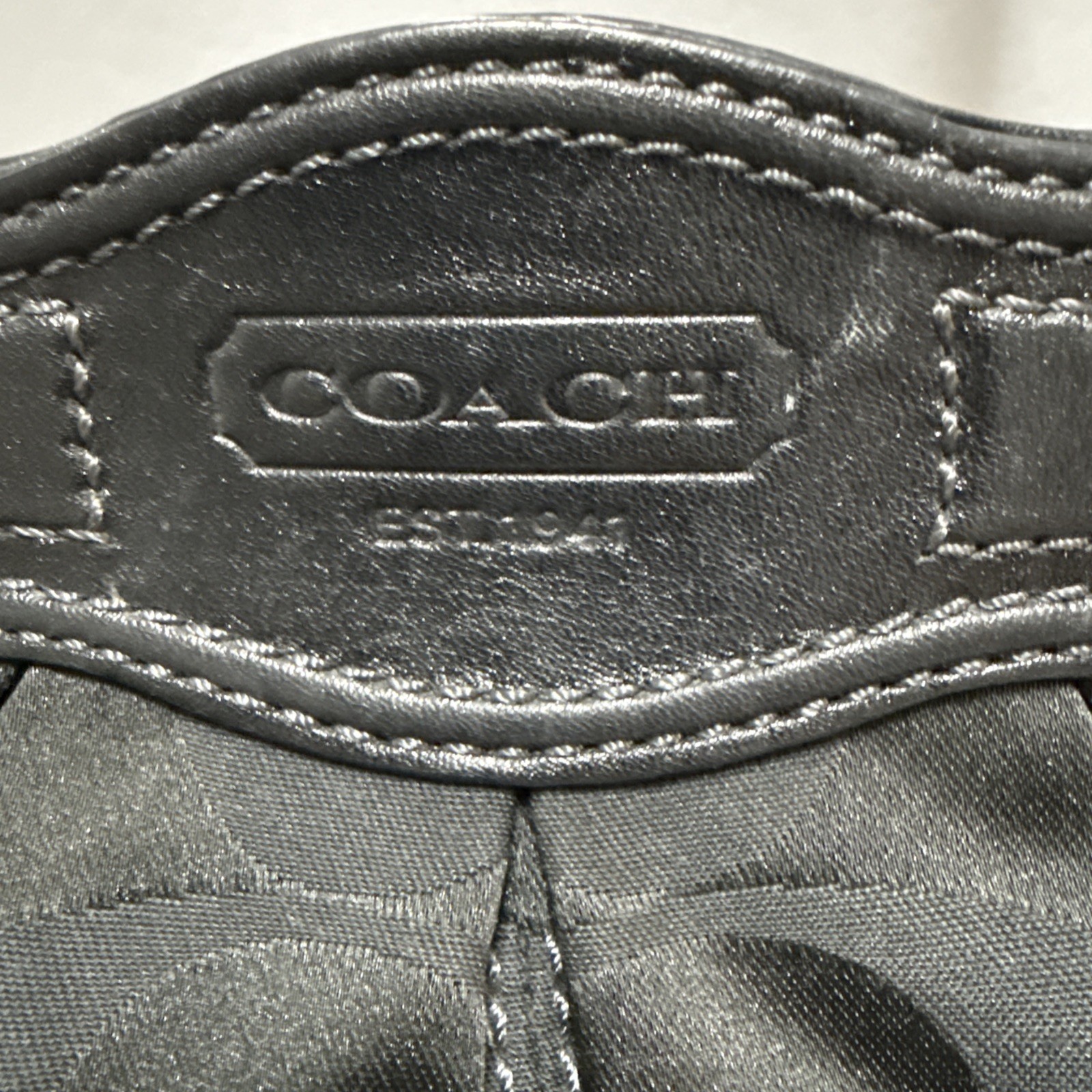 Authentic COACH Garnet Signature Satchel F13906 Black Pleated Jacquard Y2K
