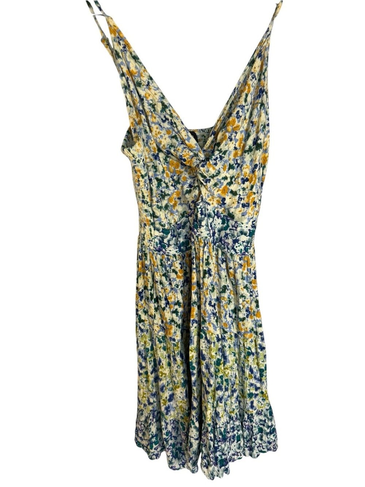 Angie Yellow, Green & Blue Floral Midi Dress