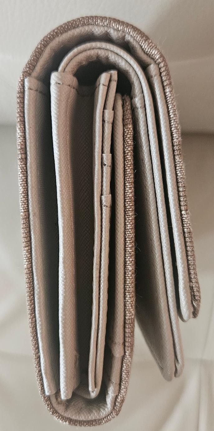 Fendi FF Zucca Monogram Long Beige/Brown Wallet Canvas Gold Logo Flap Women’s