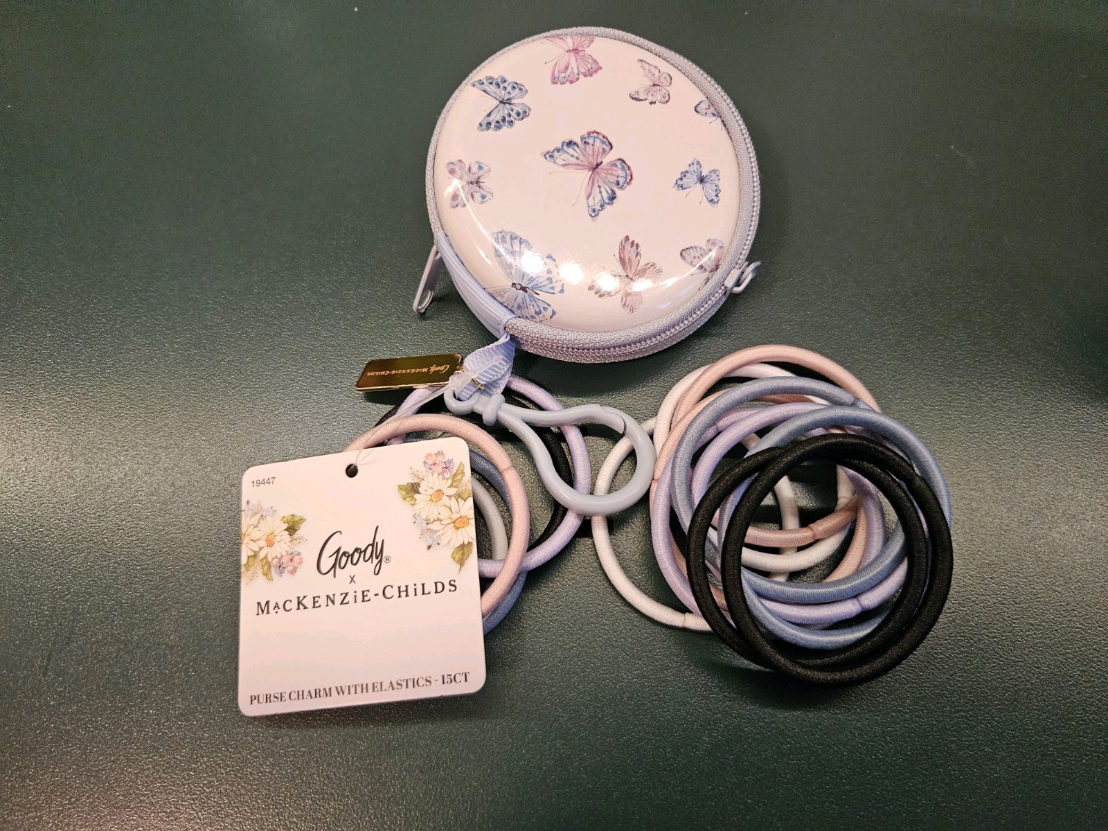 Mackenzie Childs MC x Goody Butterfly Toile Purse Charm Elastic 15 CT New
