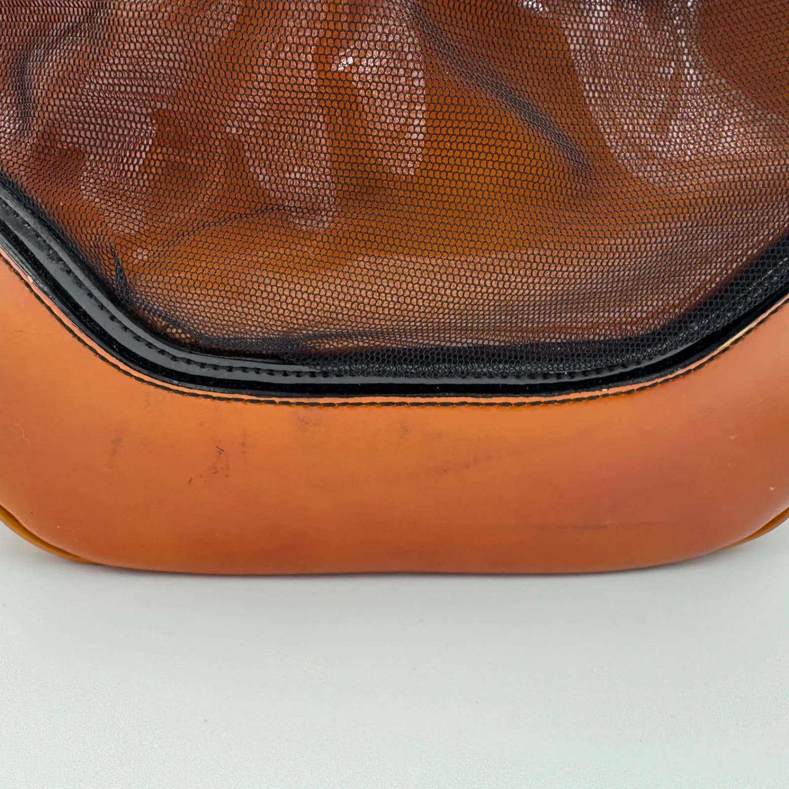 Dolce & Gabbana Patent Leather Boston Bag Orange Yellow 2Way 13.7×8.6×7.08 in