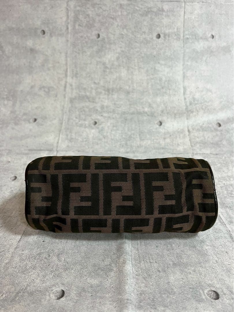 Fendi Zucca pattern FF hardware Leather Cylindrical shape Accessosry Pouch