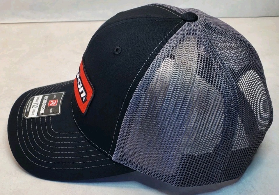 Snap-on Patch on Richardson 112 Trucker Hat Snapback Black/Charcoal