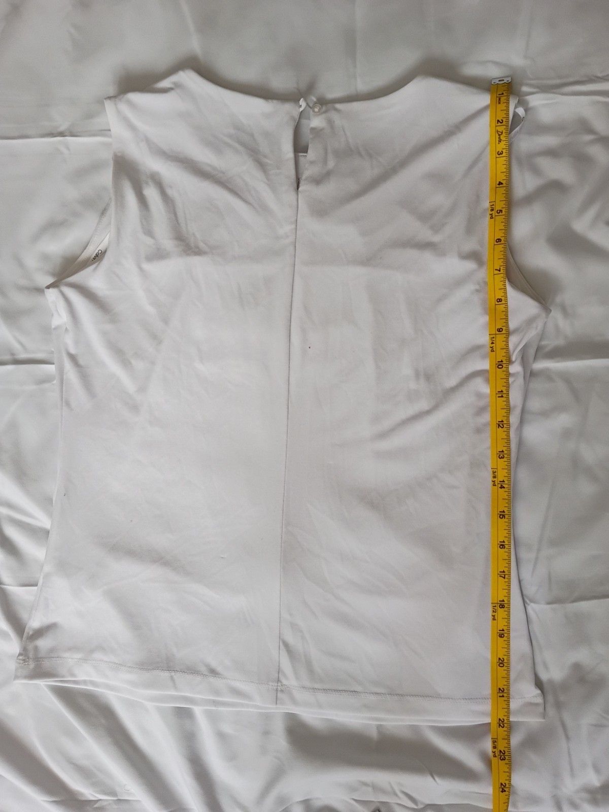 Calvin Klein Women’s White Ruched Short Sleeve Blouse Top Size Small