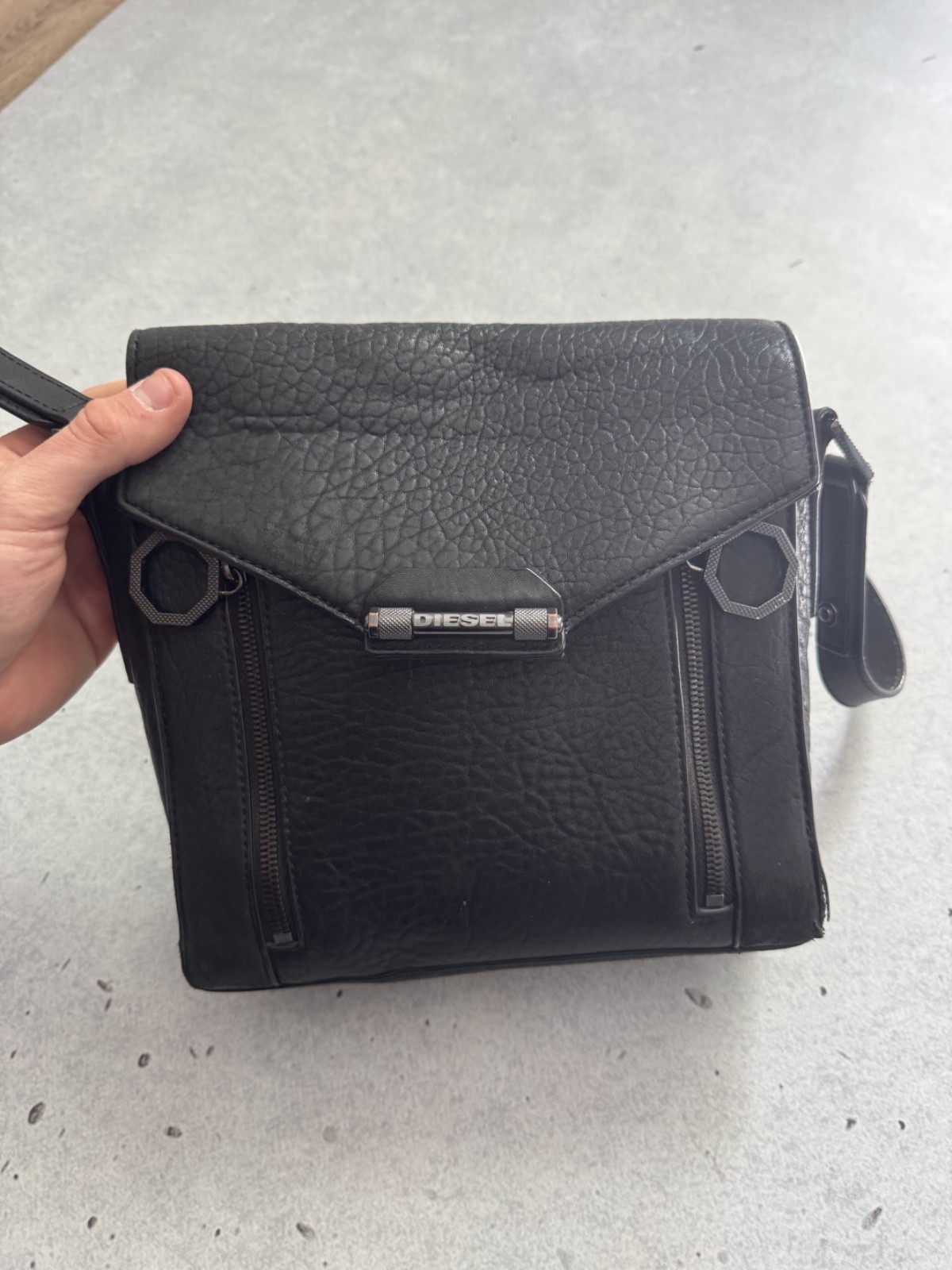2000s Diesel Avant Garde Leather Crossbody Bag Grunge Opium Y2k