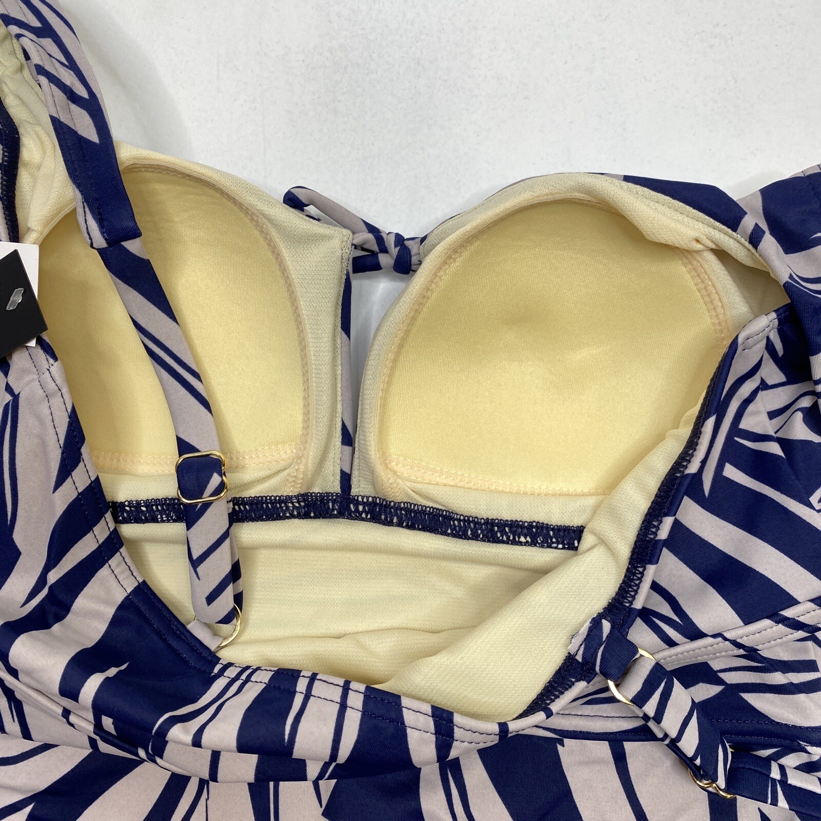 NWT Dreamsuit Miracle Brands Tropical Keyhole One Piece Blue Gray Swimsuit Sz 12