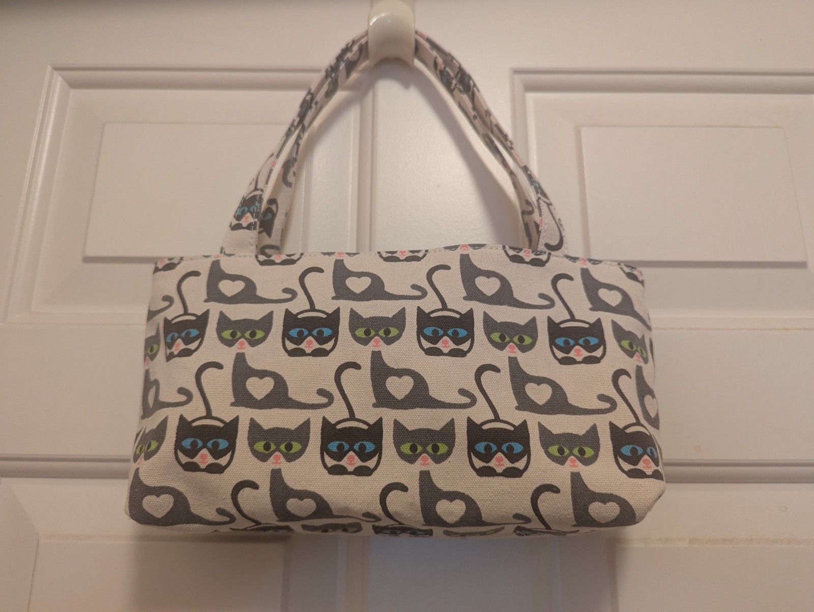 Bungalow 360 Canvas Mini Handbag Cats Eco-Friendly Zip Close