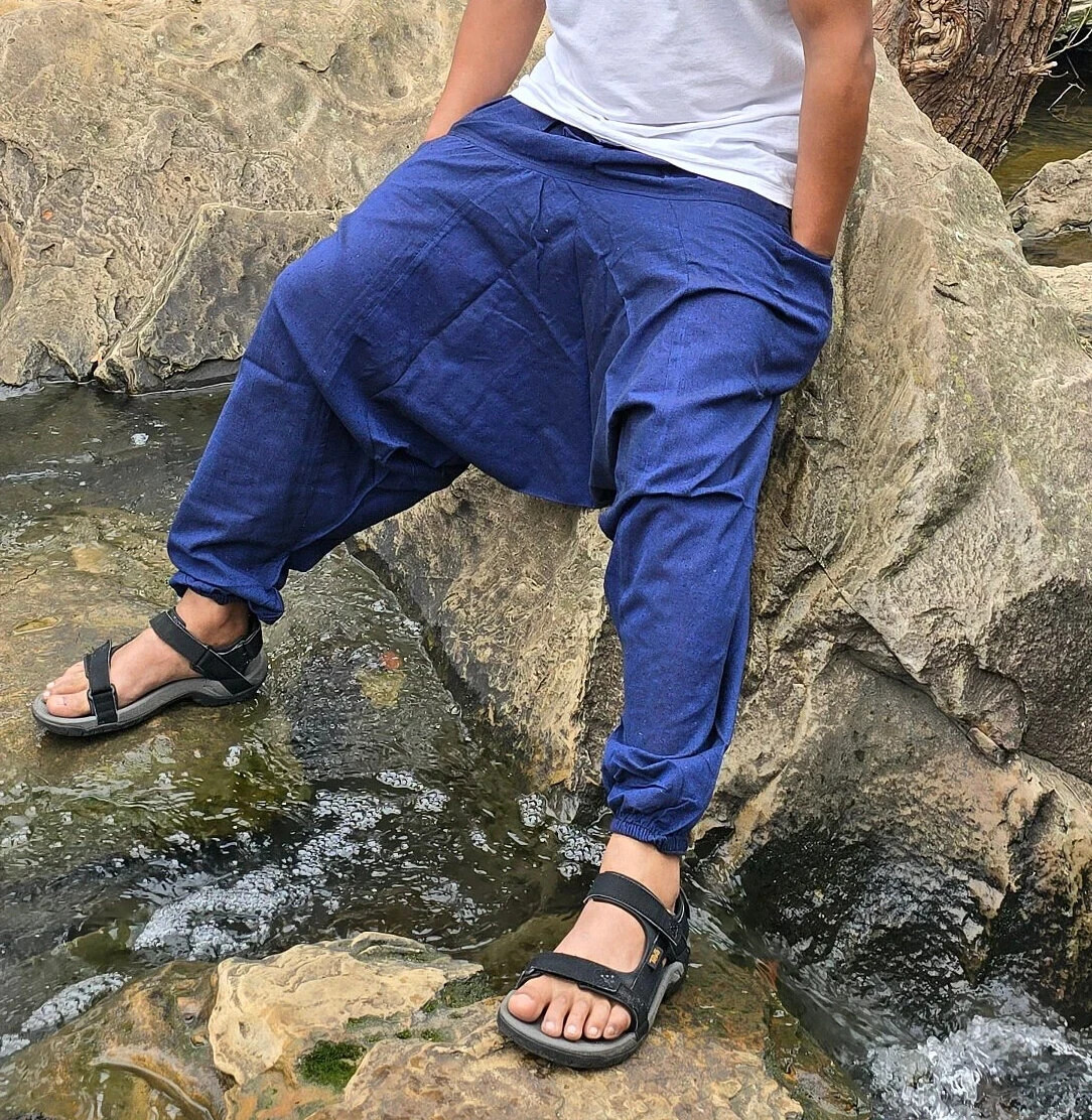 Organically Handmade Natural Stonewashed Hippie Colorful Hemp Harem Unisex pant