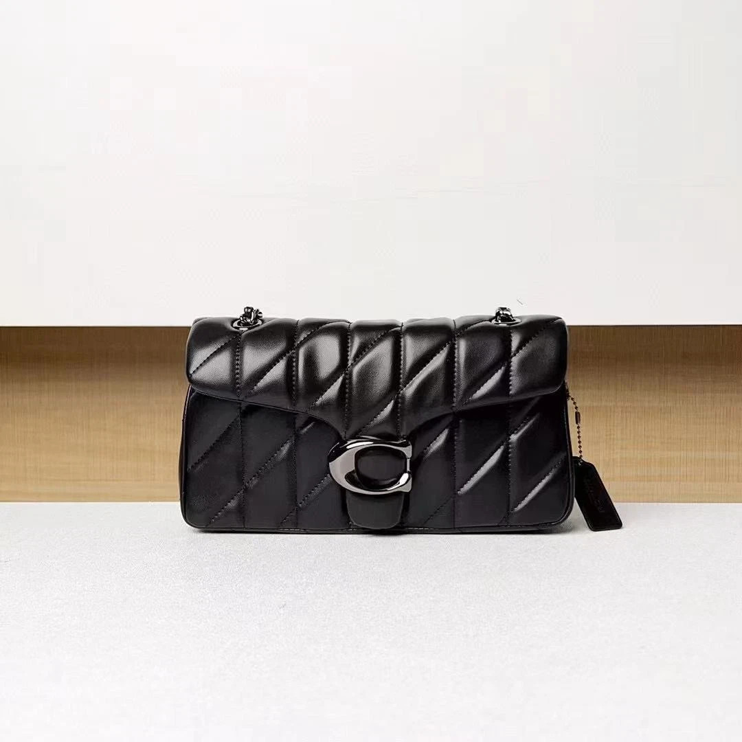 COACH Tabby 26 Quilted Leather Shoulder Bag Black/Gunmetal CP150 New!