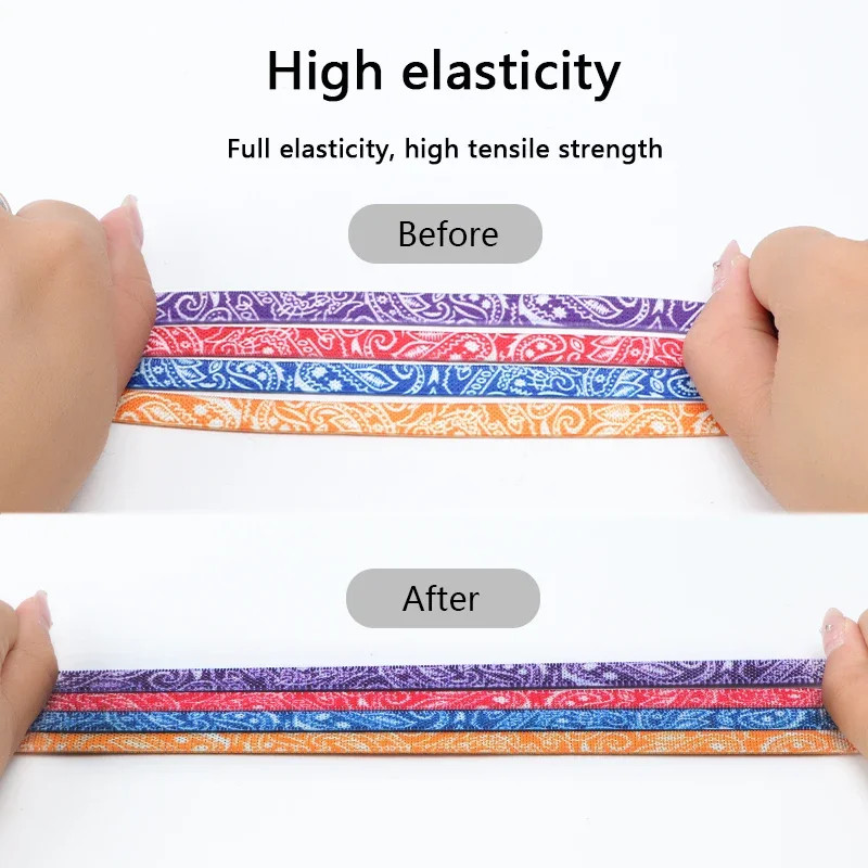 0.8cm Wide Flat Shoe Laces Without Ties Elastic Shoelaces Colored Pattern Organi