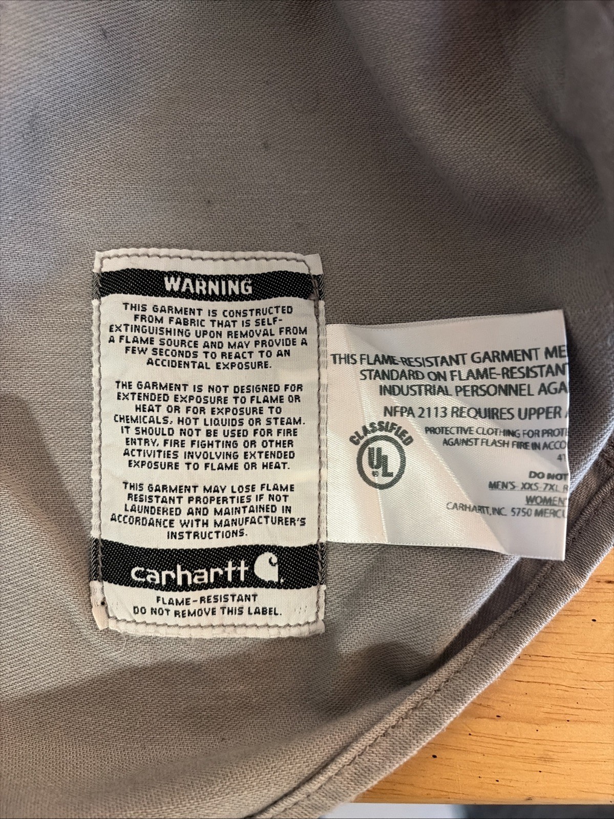 Carhartt FR Shirt Mens Medium Tall Gray Flame Resistant Long Sleeve Workwear