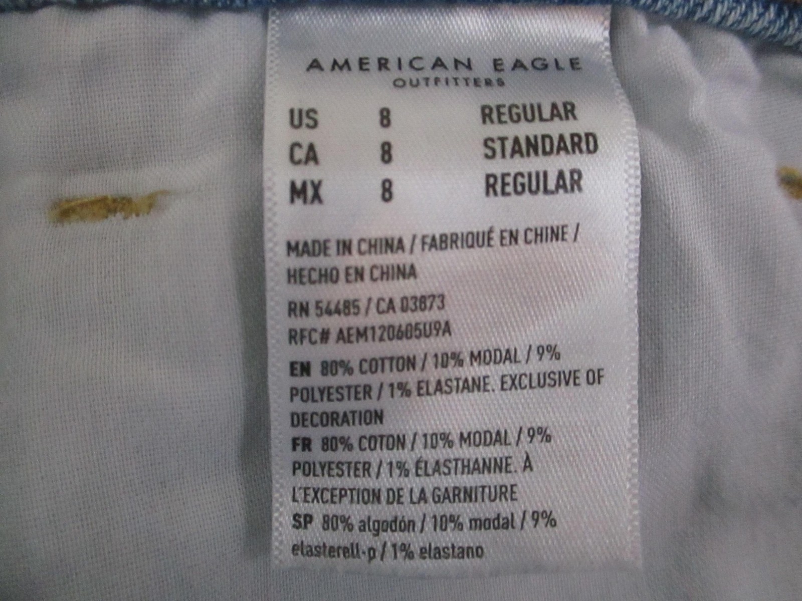 American Eagle Jeans Womens 8 Blue Mom Jean Distressed Ripped Stretch 29×28