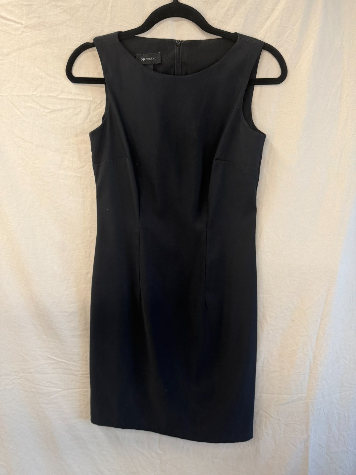 AB Studio Black Sleeveless A-line Midi Sheath Dress Size 2