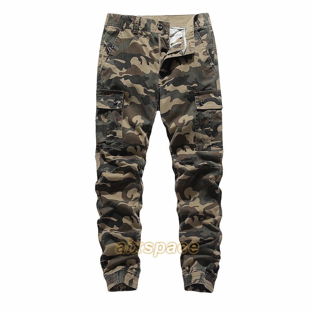 Men’s Casual Long Pants Cargo Cotton Spring Camouflage Outdoor Sport Trouser Hot