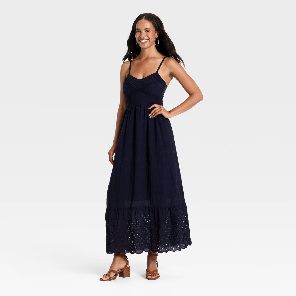 Women Cami Midi Sundress – Universal Thread Navy Blue M