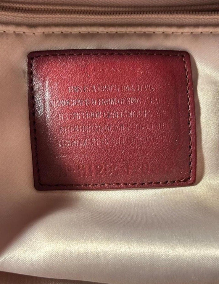 Coach Burgundy Patent Shoulder Bag Zip Gold Hardware Charm Detachable Strap 🍒