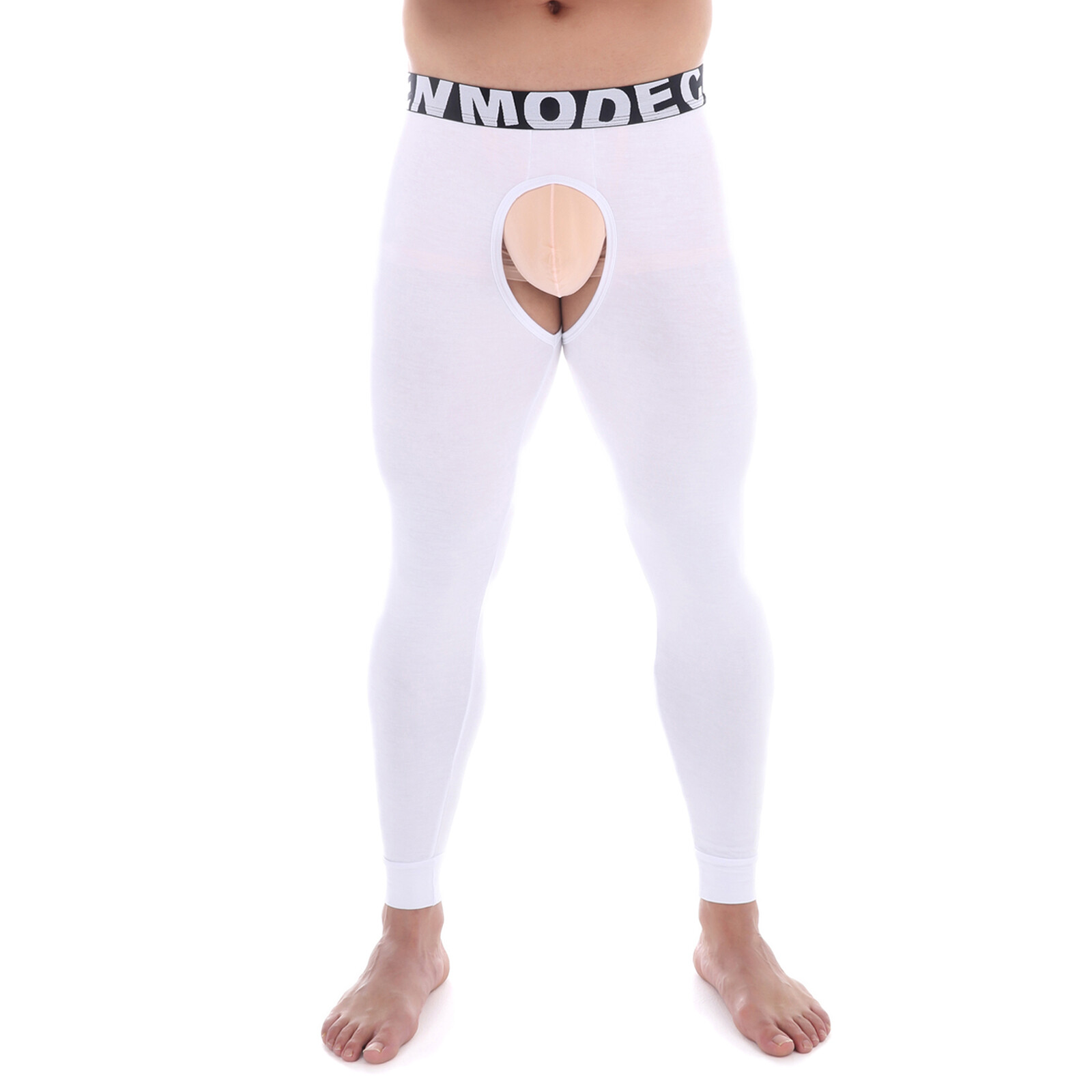 Men Long Johns Thermal Underwear Leggings Open Crotch Pants Pajamas Modal