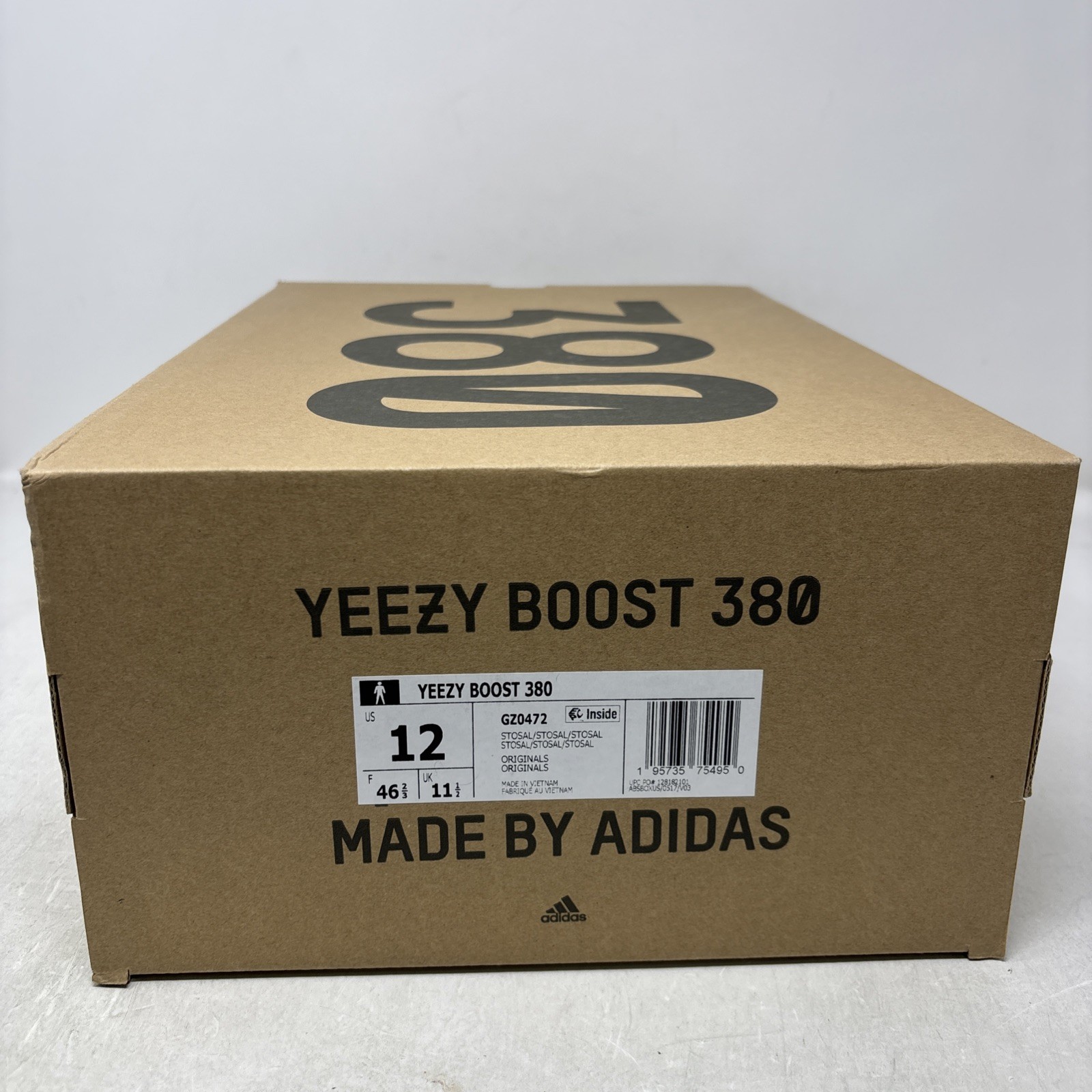 Adidas Yeezy Boost 380 Stone Salt Brown Sneakers, Size 12 BNIB GZ0472