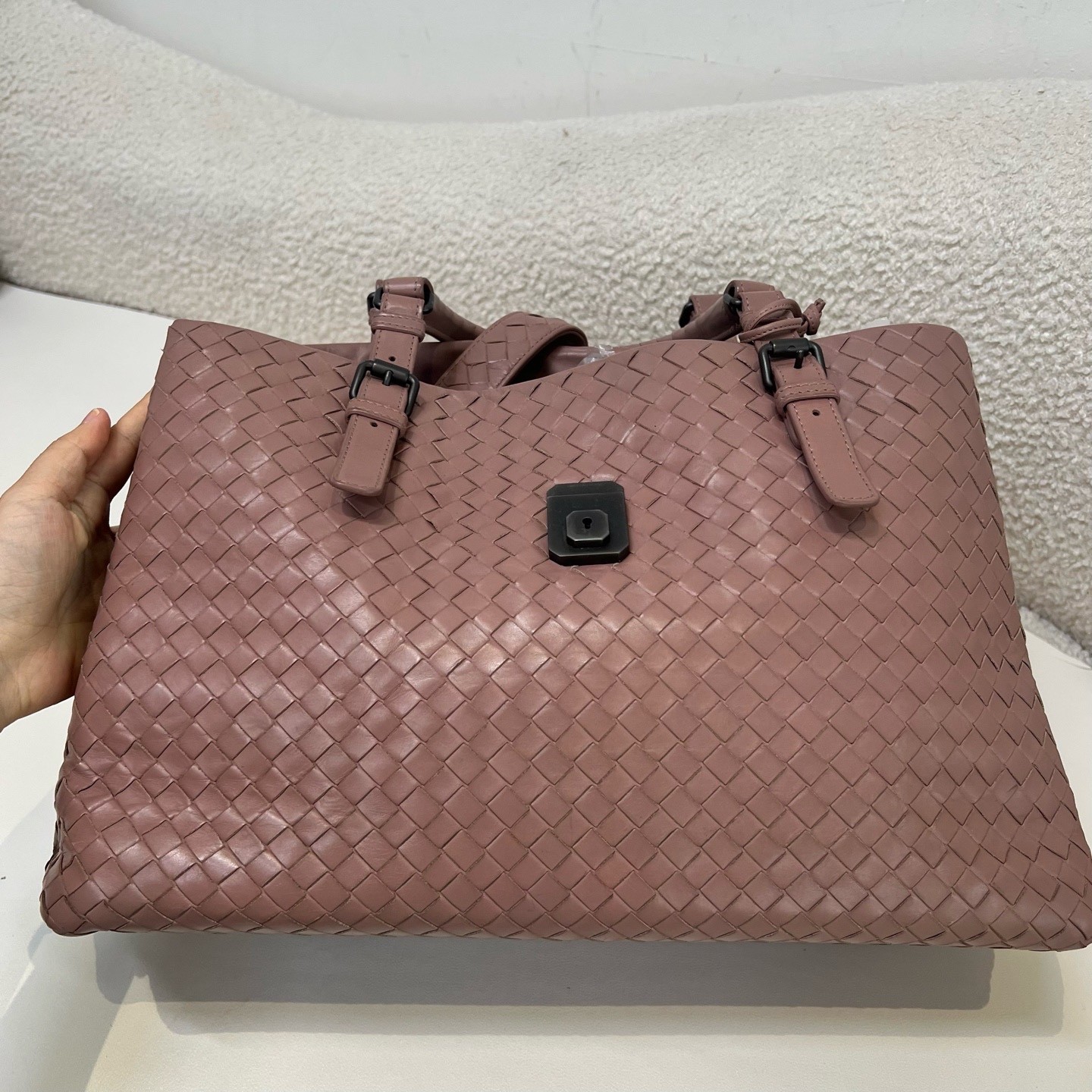 Bottega Veneta Pre-Owned Authentic Satchel Pink 38×26×19cm
