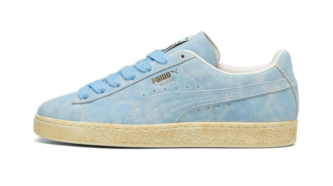 Puma Suede Faded “Frosted Ivory” Blue Sneakers Retro 399654-01 Mens Size