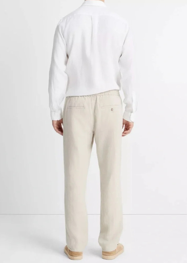 Vince Men’s Hemp Drawstring Pant Size L in Pumice Rock New Without Tag