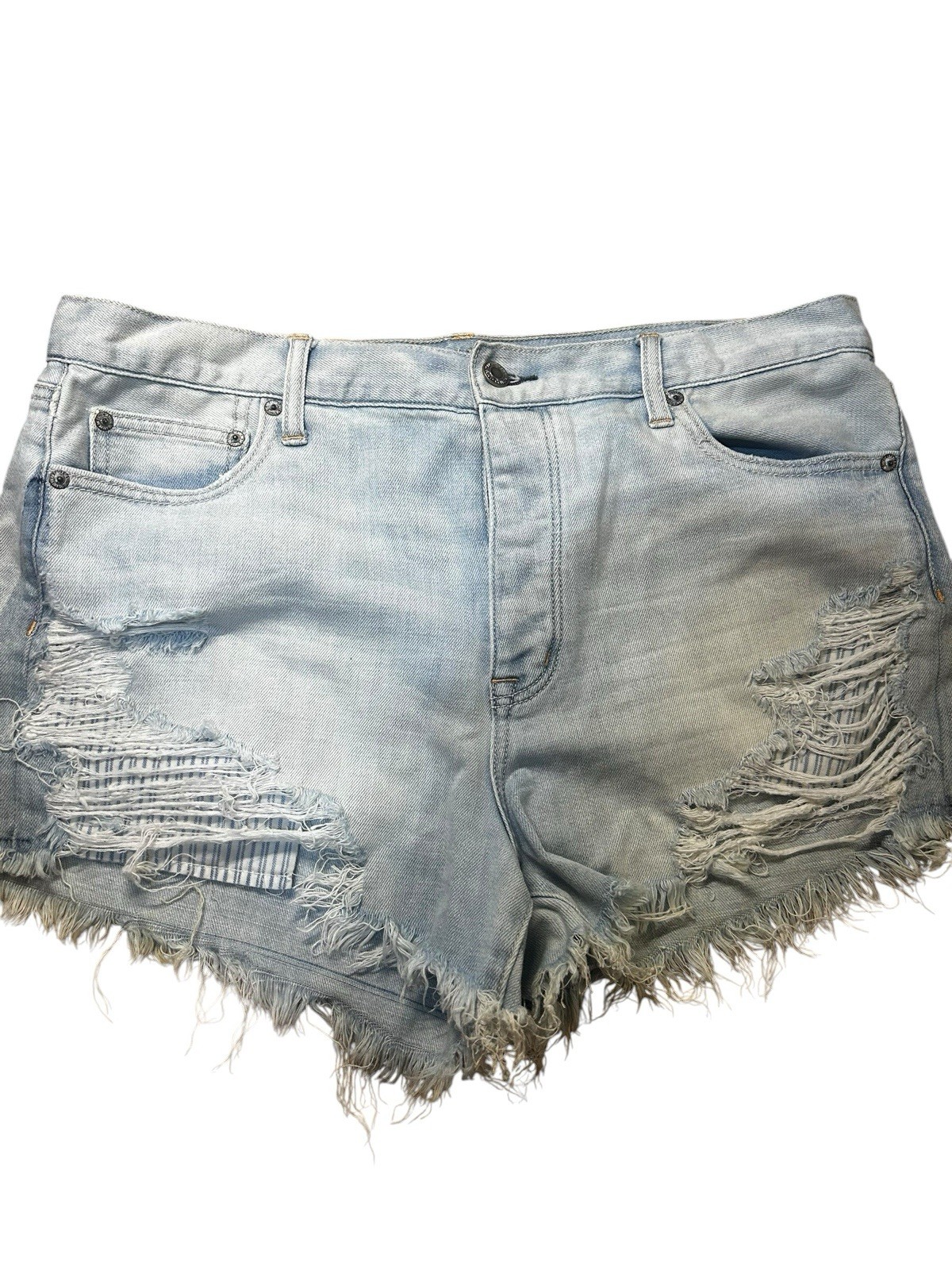 American Eagle Outfitters Vintage Hi-Rise Festival Cut Off Denim Shorts 14 Light