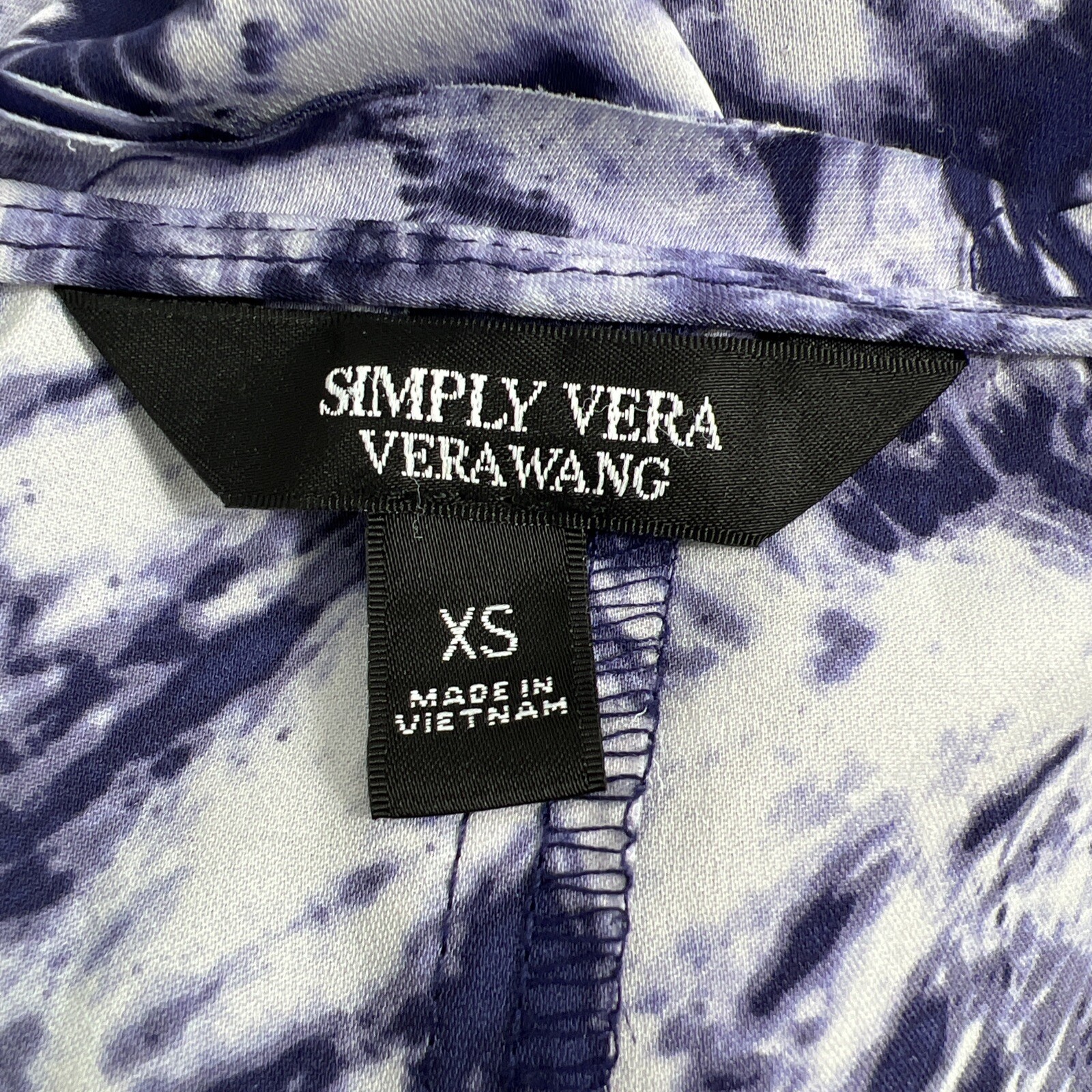 Simply Vera Vera Wang Blouse Women’s XS Sleeveless Hi/Low Purple Tie Dye Chiffon