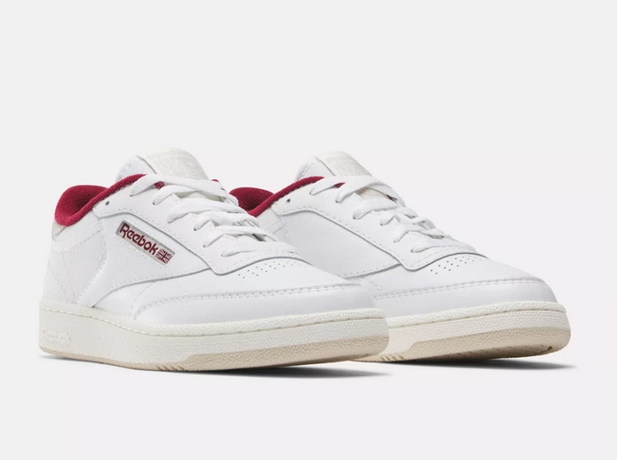 Reebok Club C 85 OG White Classic Maroon Leather Sneakers