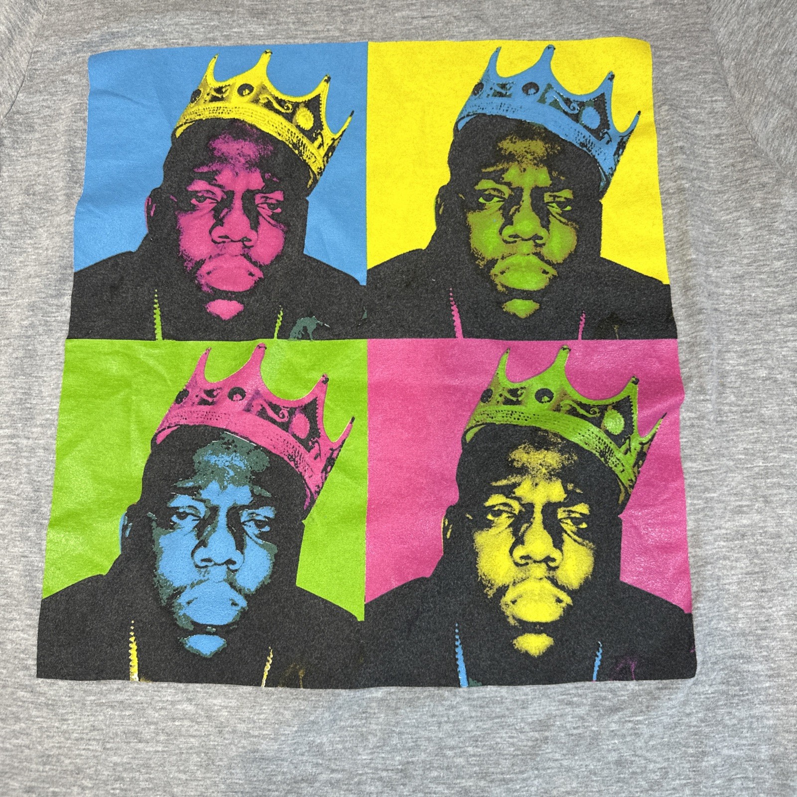 Notorious BIG T Shirt Pop Art Graphic Crown Biggie Smalls Hip Hop Tee Mens Small