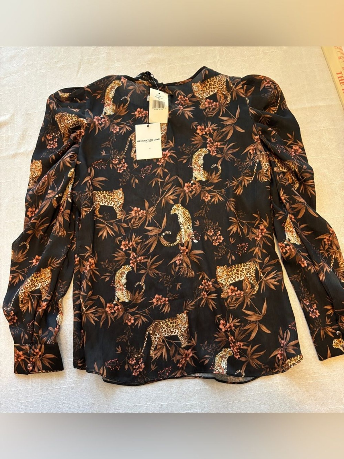 Generation Love Cheetah & Floral Pattern Blouse NWT Women’s XS