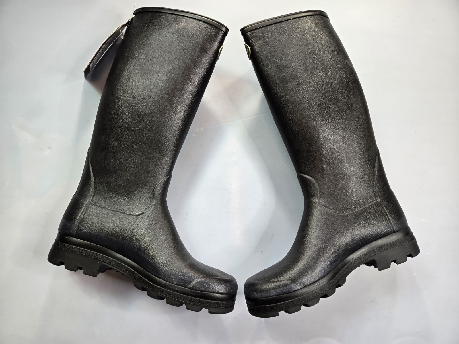 LE CHAMEAU VIERZON LEATHER LINED MEN’S BLACK WELLINGTON BOOTS MADE IN FRANCE