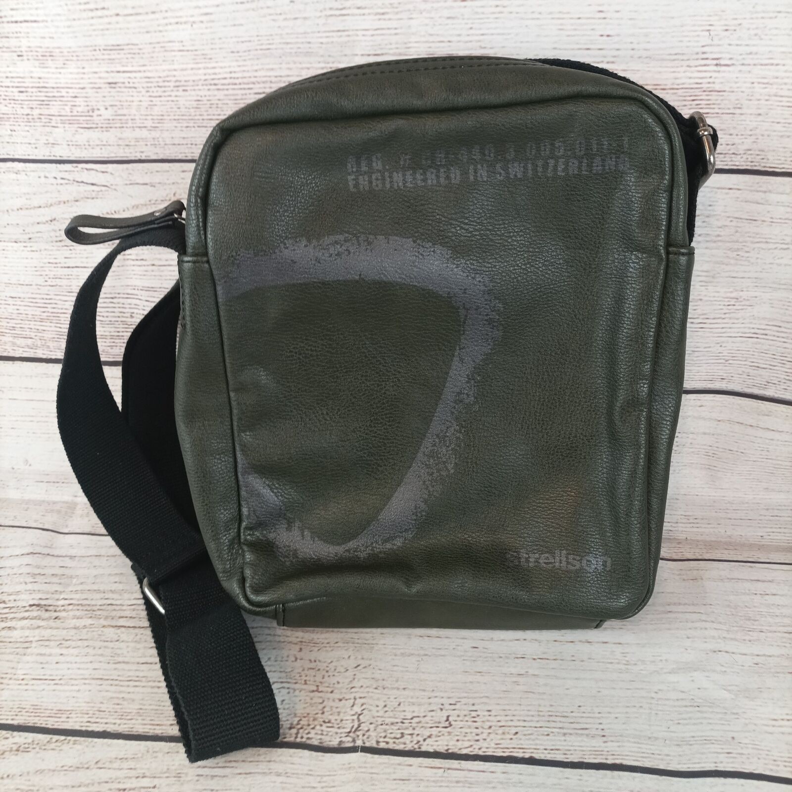 Strellson Crossbody Purse Black Gray Switzerland Leather