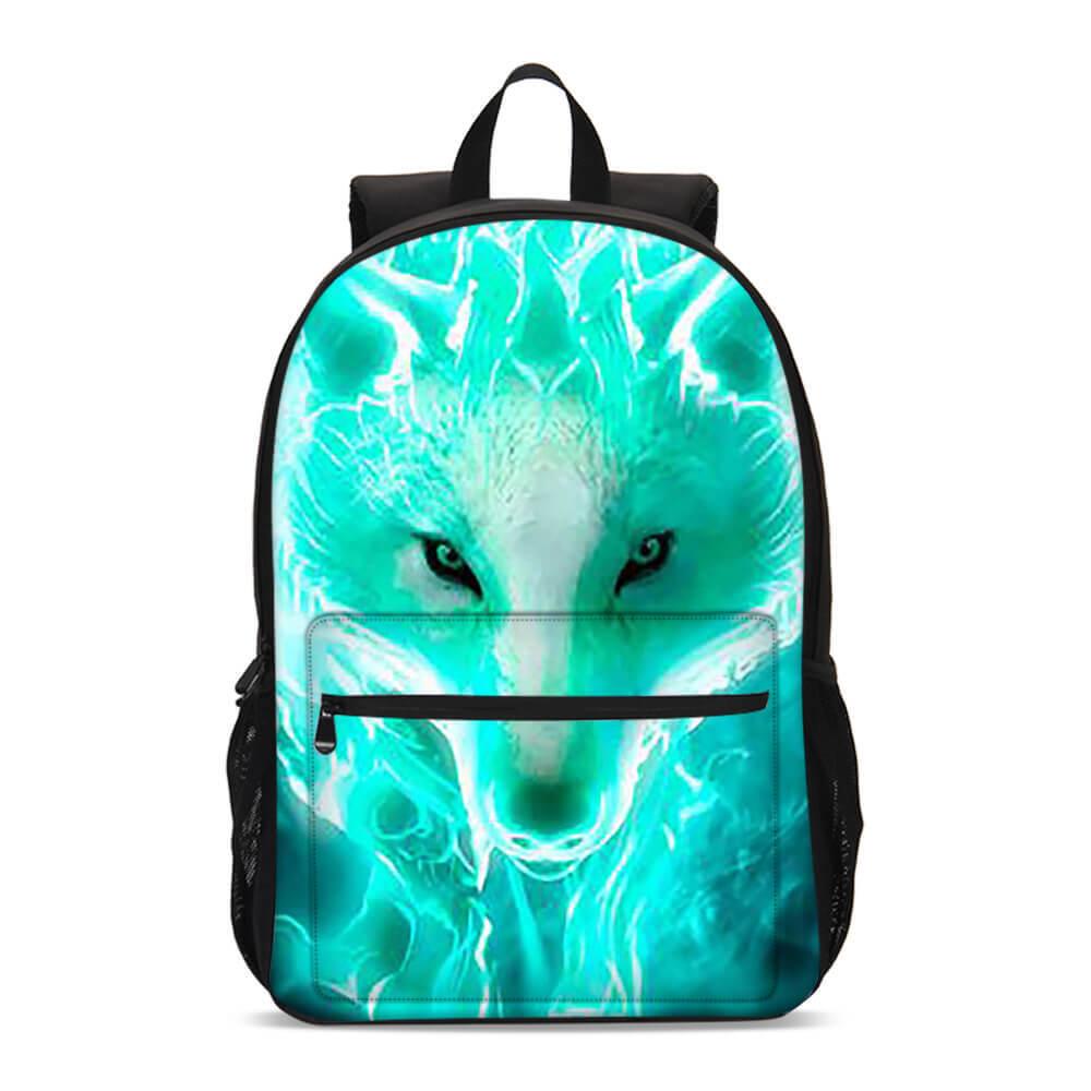 Cool Green Wolf Kids School Backpacks Cooler Lunch Bag Pen Case Shoulder Bag Lot