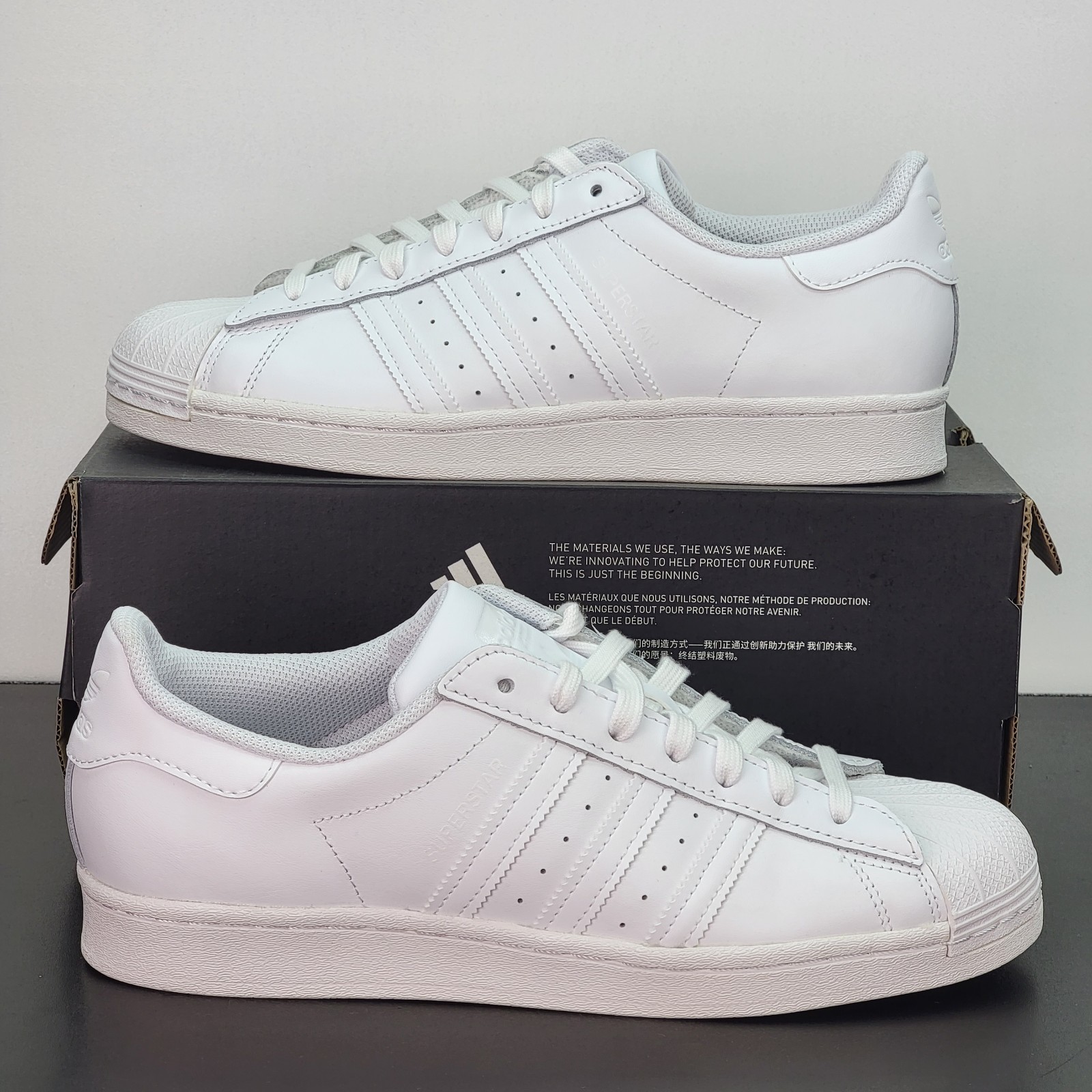 Adidas Superstar Men’s Size 9 Athletic Running Shoes White Casual Sneakers
