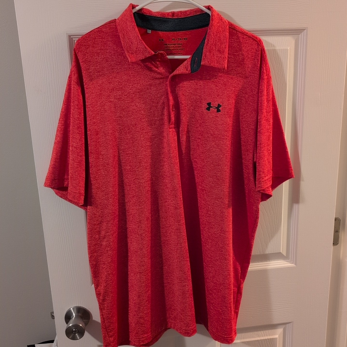 Under Armour The Playoff Polo Shirt Men’s XL Golf Orange Polyester Elastane