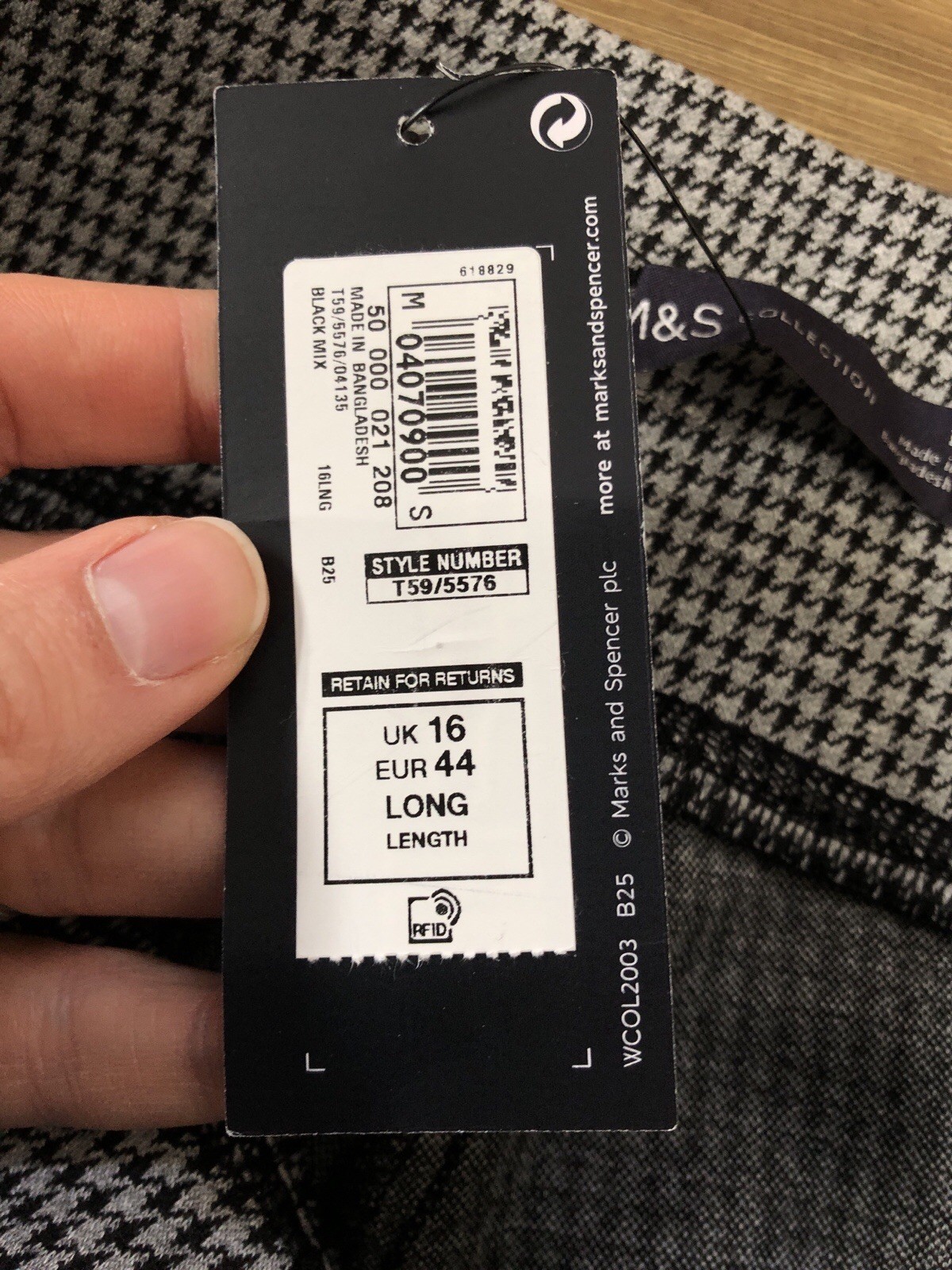 Marks and Spencer Womens Houndstooth Skinny Jeggings Size 16 – New with Tags