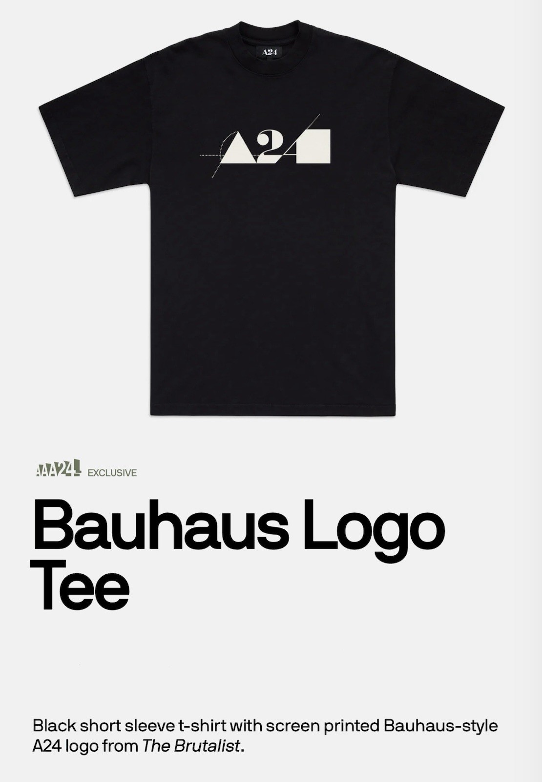 A24 Bauhaus Logo Shirt XL – Unopened Never Worn